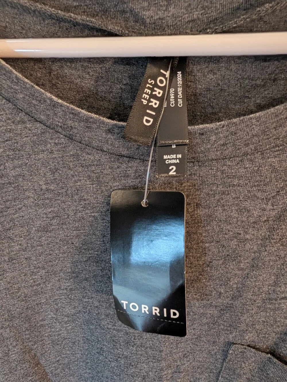 Torrid Charcoal Short Sleeve Woman's 2X Tiered Pocket Pajama Dress NWT